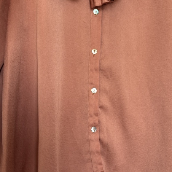 Zara Pink Blouse with Puff Sleeves and Tie Front - Picture 4 of 5